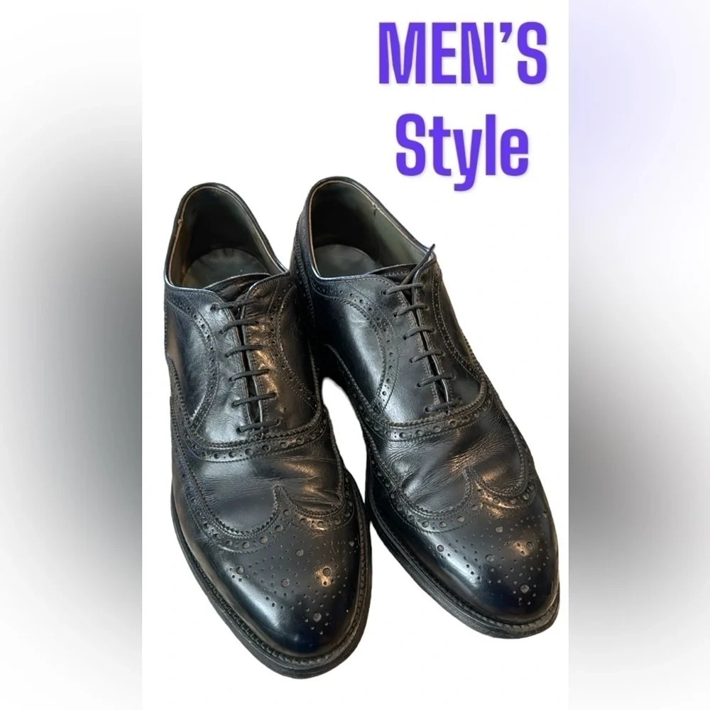 FootJoy‎ men’s Jet Black lace up wingtip leather shoes